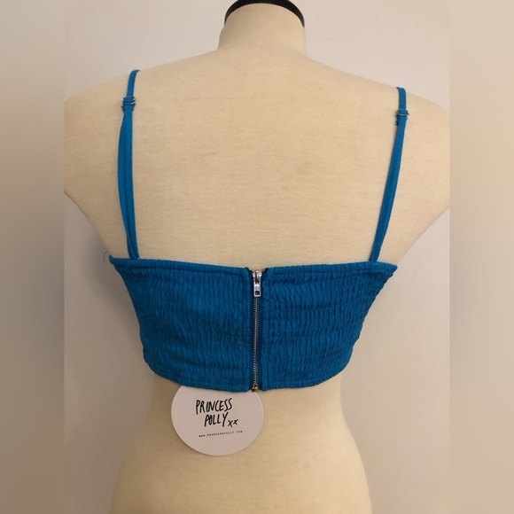 NWT Princess Polly blue crop top with removable straps. Size 8. - Picture 2 of 9